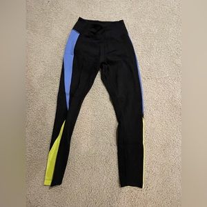Peloton Leggings Blue and Yellow